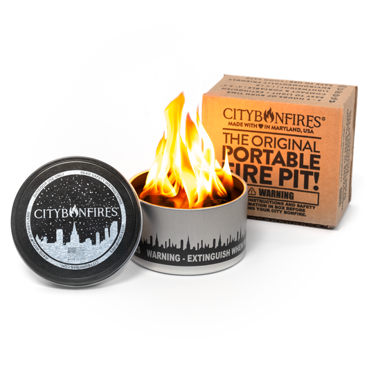 The Original Portable Fire Pit - Made in USA - Perfect for: camping, s'mores, hiking, gifts, picnics, corporate gifts, beach trips, date nights, BBQs + patios