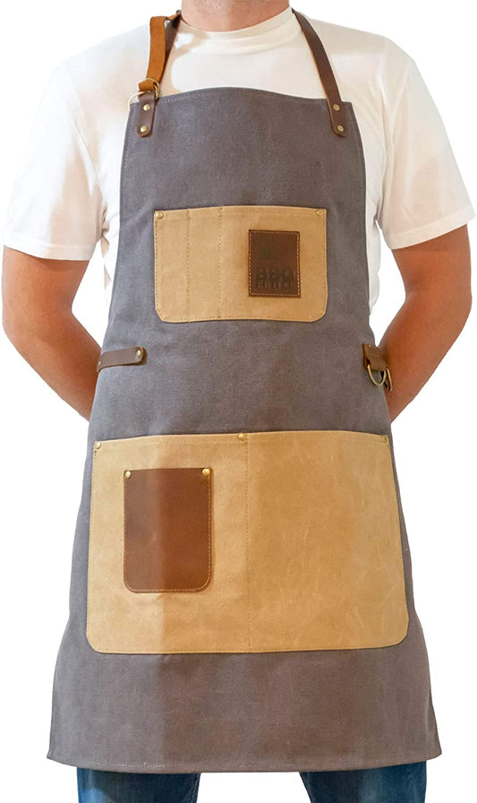 BBQ Butler Bear Paws Grill Apron - Heavy Duty Smoker Apron (Grey)