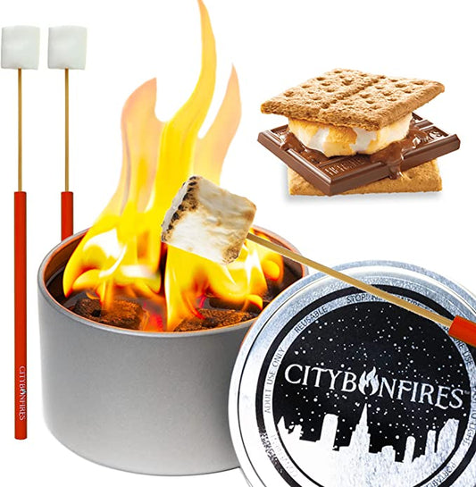 The Original Portable Fire Pit S'mores Night Pack - Made in USA with Free Shipping - Perfect for: camping, s'mores, gifts, picnics, corporate gifts, beach trips, date nights, BBQs + patios